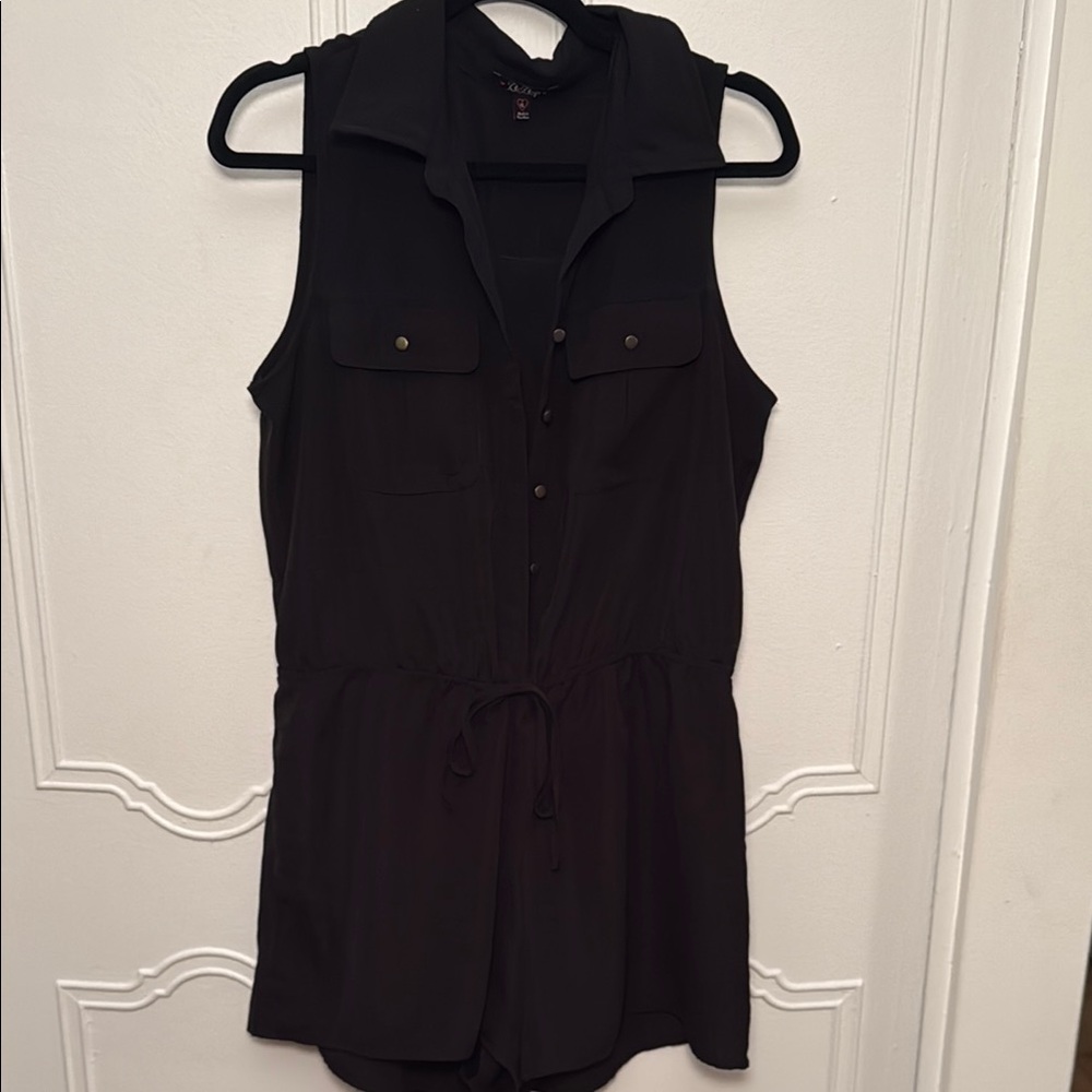 Black Button Front Romper